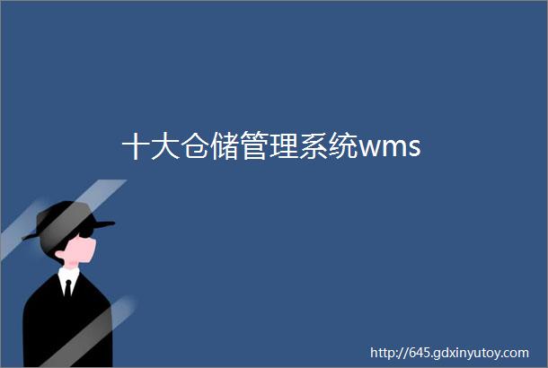 十大仓储管理系统wms